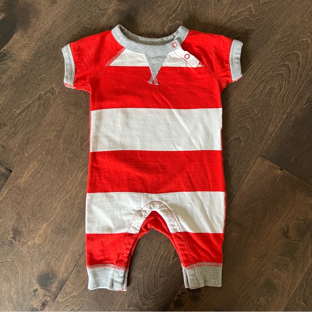 Hanna Andersson Red and White Striped Bodysuit